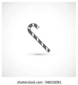 Christmas Candy Cane Icon. decorative Pictogram for christmas. Flat Xmas Icons