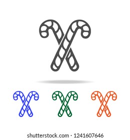 Christmas candy cane icon. Elements of Christmas holidays in multi colored icons. Premium quality graphic design icon. Simple icon for websites, web design, mobile app