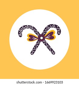 Diseño plano de icono de caña de caramelo de Navidad