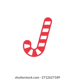 Weihnachten Süßigkeiten Rohr Icon flachen Vektordesign