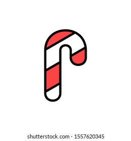 Christmas Candy cane icon. Isolated on White background