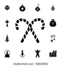 Christmas candy cane icon. Set of elements Christmas Holiday or New Year icons. Winter time premium quality graphic design collection icons for websites, web design, mobile app on white background