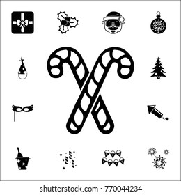 Christmas candy cane icon. Set of elements Christmas Holiday or New Year icons. Winter time premium quality graphic design collection icons for websites, web design on white background