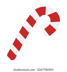Christmas candy cane icon. Sweet cane lollipop.