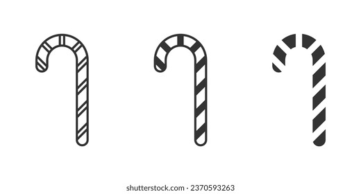 Christmas candy cane icon. Vector illustration.