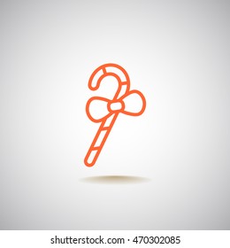 Christmas Candy Cane icon Vector.