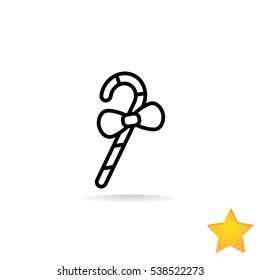 Christmas Candy Cane icon Vector.
