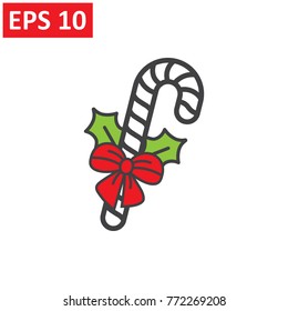 christmas candy cane isolated icon vector illustration design. Merry Christmas icon