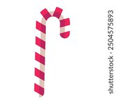 Christmas candy cane isolated illustration.