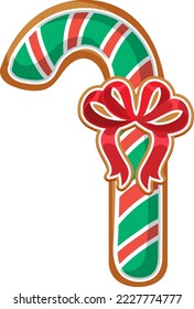 ilustración aislada de caña de caramelo de Navidad
