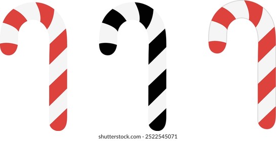 Christmas candy cane isolated illustration. Cane icon Halloween candy Vector illustration