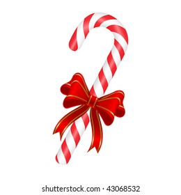 Christmas Candy Cane isolated on a white background. Vector illustration.