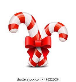 Christmas Candy Cane isolated on a white background.