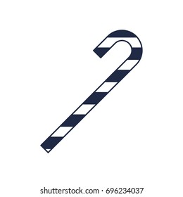 Christmas candy cane isolated vector icon. Merry christmas  symbol illustration.