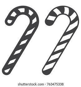 Christmas candy cane line and glyph icon, New year and Christmas, xmas sign vector graphics, a linear pattern on a white background, eps 10.
