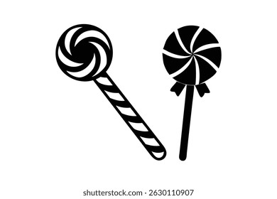 Christmas Candy Cane and Lollipop Vector Design for Festive Holiday Sweet Treat Illustration