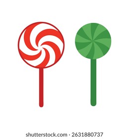 Christmas Candy Cane and Lollipop Vector Design for Festive Holiday Sweet Treat Illustration