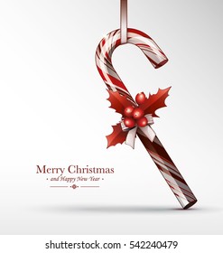 Christmas Candy cane and Mistletoe