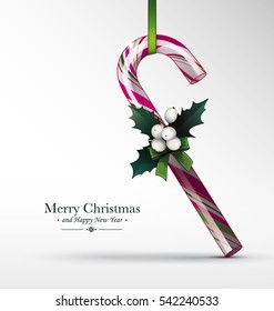 Christmas Candy cane and Mistletoe