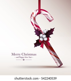 Christmas Candy cane and Mistletoe