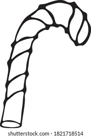 Christmas candy cane, New year and Christmas, xmas sign vector graphics, a solid pattern on a white background