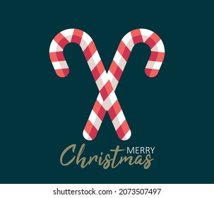 christmas candy cane new year background. vector holiday symbol template editable, illustration.
