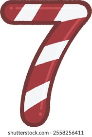 Christmas candy cane number 7