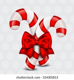 Christmas Candy Cane on a christmas background.