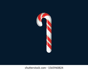 Christmas Candy Cane On Blue Background Stock Vector (Royalty Free ...