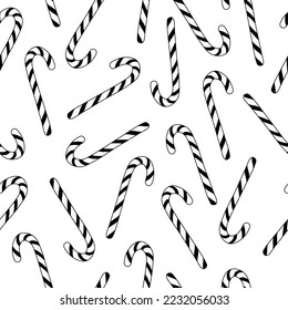 Christmas candy cane on white background pattern