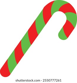 Christmas candy cane with out line vector on white background