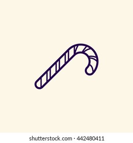 Christmas Candy Cane outline icon