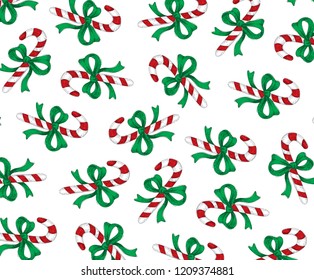 Christmas candy cane pattern vector illustration. Happy new year design element.