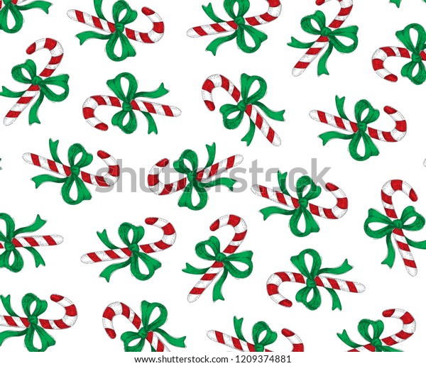 Christmas Candy Cane Pattern Vector Illustration Stock Vector (Royalty ...