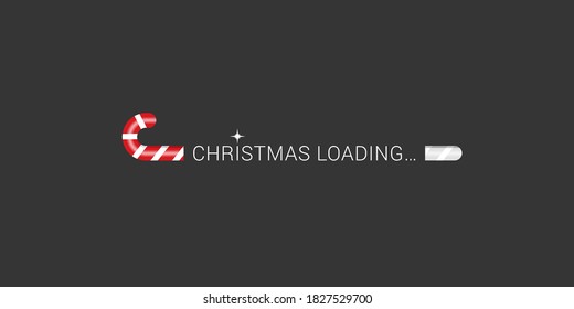 barra de progreso de caña de caramelo de Navidad con inscripción. Icono de ilustración de vector