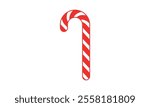 Christmas candy cane with red ribbon simple vector
