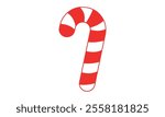 Christmas candy cane with red ribbon simple vector

