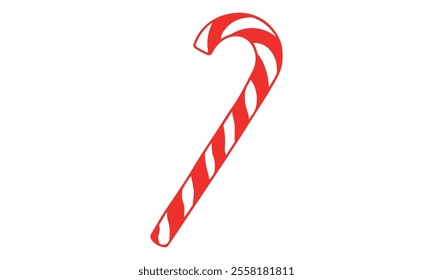 Christmas candy cane with red ribbon simple vector
