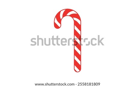 Christmas candy cane with red ribbon simple vector

