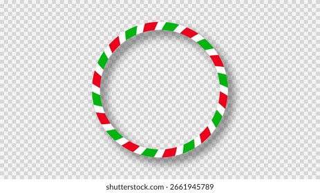 Weihnachtsschokolade mit roten, grünen und weißen Streifen. Perfekt für Urlaubskarten, Banner oder festliche Vorlagen. Vektorgrafik