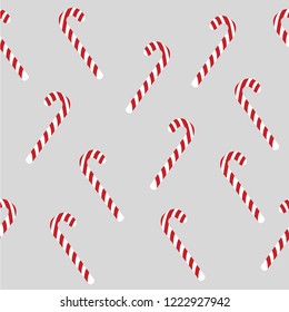 Christmas Candy Cane Seamless Pattern. Vector Illustration