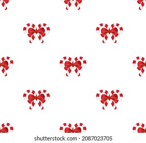 Christmas candy cane seamless pattern hand drawn vector