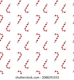 Christmas candy cane seamless pattern hand drawn vector