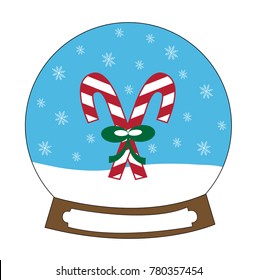 Christmas Candy Cane Snowglobe