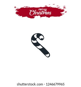 Christmas candy cane, stick vector icon