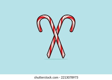 Caña de caramelo navideño pinta la ilustración del icono vector. concepto de diseño navideño. Dulces dulces, dulces de Navidad, celebración de Navidad, dulces desnudos, Dulce, Decoración de Año Nuevo, Fiesta.