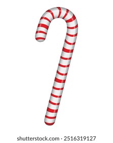 Christmas candy cane striped colour isolated on a white background. Closeup.