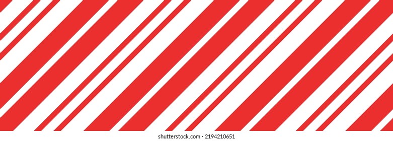 Christmas candy cane striped seamless pattern. Christmas candycane background with red stripes. Caramel diagonal print. Xmas traditional wrapping texture. Vector illustration.