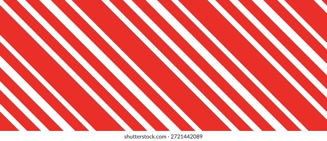 Christmas candy cane striped seamless pattern. Christmas candycane background with red stripes. Caramel diagonal print. Xmas traditional wrapping texture. Eps10
