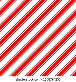 Christmas Candy Cane Stripes Seamless Vector Pattern in Red and White. Popular Winter Holiday Backdrop. Variable Width Stripes. Diagonal Lines Background. Repeating Tile Swatch Included.